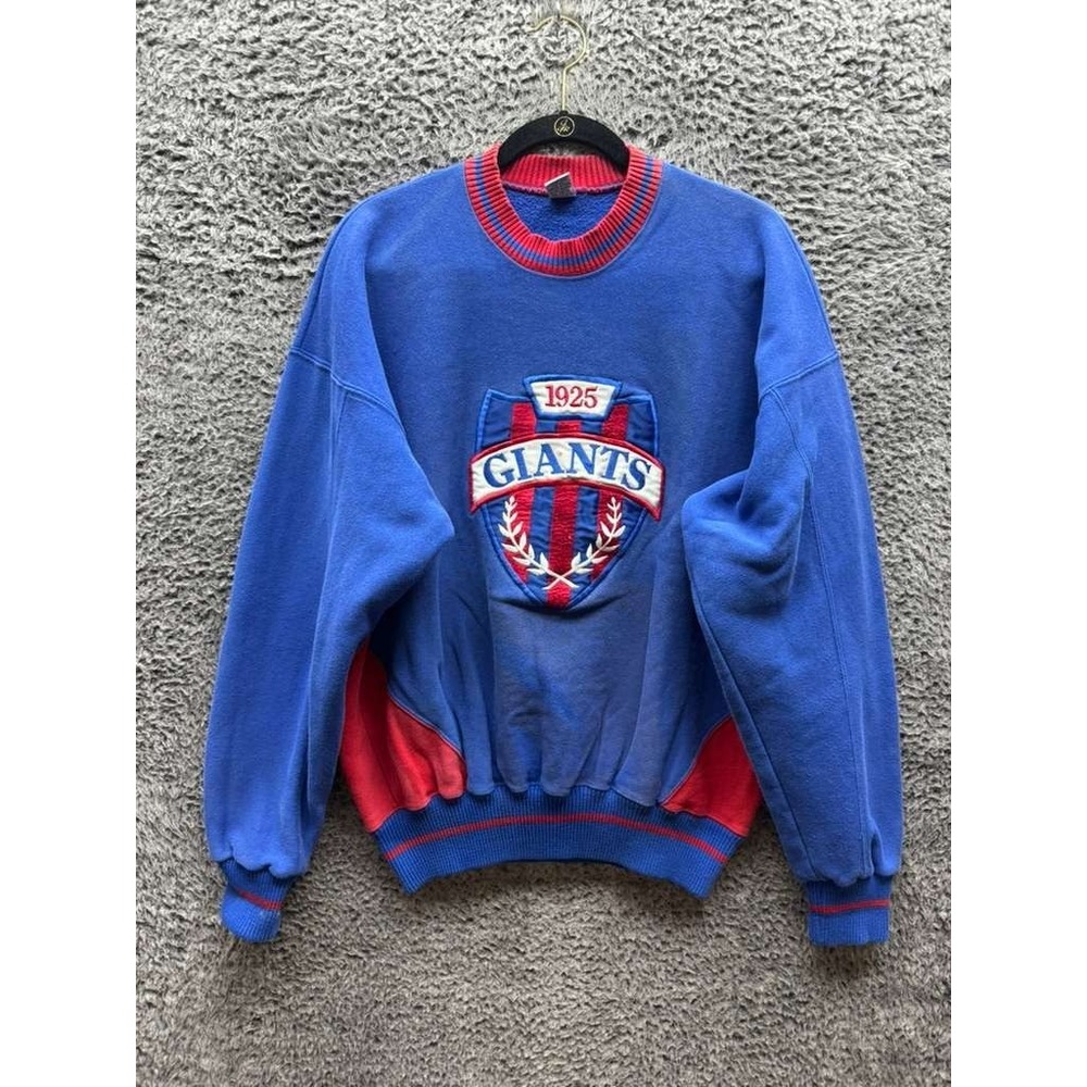 Vintage The Game New York Giants Crew‎ Neck Pullover Sweatshirt Blue Mens Size L